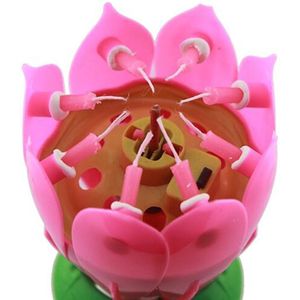 2 Stuks Mooie Muziek Decoratieve Kaarsen Voor Geweldige Lotus Bloem Kaars Verjaardag Voor Cake Bruiloft Kids Party Diy Decoratie