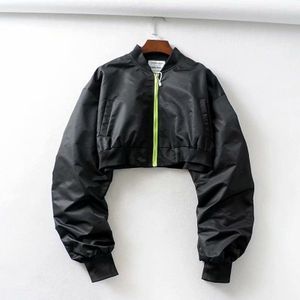 Hwlzltzht Herfst Korte Vrouwen Baseball Jassen Losse Jassen Vrouwen Rits Casual Basic Jacket Bomber Jas Vrouwelijke Uitloper Tops