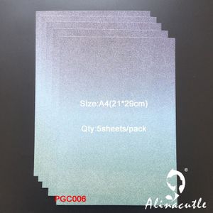 5 Pc Cardstock Papier Karton Premium Ombre Glitter Kaart A4 250gsm Diy Scrapbooking Papier Pack Craft Achtergrond Pad Alinacraft