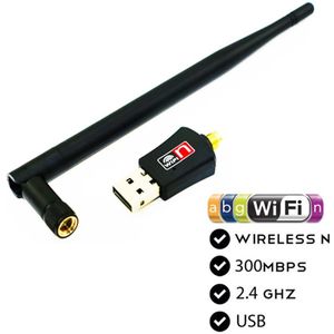 300Mbps Wireless Wifi Adapter 2.4 Ghz Antenne 802.11G N Lan Netwerken Usb Dongle Adapter EM88