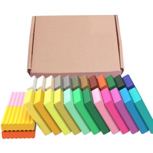 55 Stks/set Diy Polymeer Klei 24 Kleuren Polymeer Klei Diy Sieraden Zachte Molding Craft Clay Blokken Voor Kids