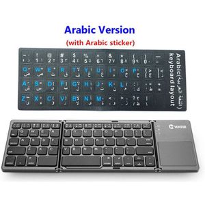 Draagbare Vouwen Bluetooth Mini Toetsenbord Opvouwbare Draadloze Klavye Touchpad Russische Nl Toetsenbord Voor Ios/Android/Windows Ipad Tablet
