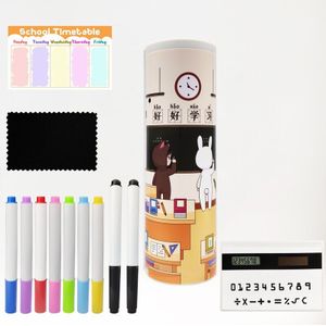 Klaslokaal, studie Samen Stijl Etui Grote Capaciteit Make-Up Pen Doos Met Spiegel & Calculator Voor Jongens & Meisjes In De school
