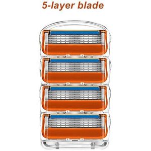 4 Stuks/pak Van Scheerapparaat 5-Layer Blade Voor Mannen Gezichtsverzorging Mannen Scheermes staal Blade Veilig En Glad