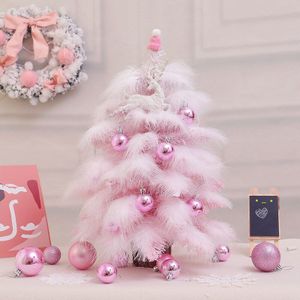 Veer Kerstboom Mini Blauw Roze Decoratie Ceder Desktop Tafelblad Ornament XH8Z