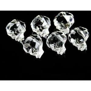 15Mm 5Pcs Schedel Kristal Kralen Suncatcher Crystal Prisma Facet Skull Crystal Charms Skull Head Diy Armband Sieraden Accessoires