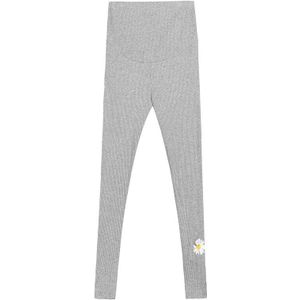 Moederschap Leggings Borduren Daisy Herfst Mode Stretch Broek Voor Zwangerschap Vrouwen Verticale Strepen Dunne Buik Lift Bodems