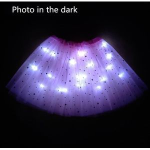 Licht LED Meisje Kids Kleding Ster Tutu Rok Princess Party Tutu Tulle Pettiskirt Kind Ballet Dans Halloween wit