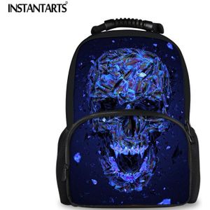 Instantarts Mode Mannen Vilt Rugzakken Cool Punk Schedels Kinderen Rugzak 3D Afdrukken Laptop Schooltas Voor Tiener Jongens