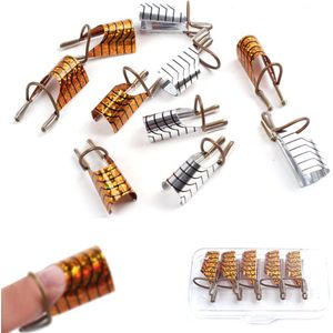 5 Stks/set Herbruikbare Nail Care Pro Formulieren Uv Gel Polish Nail Extension Guide Tool Acryl Franse Tips Vinger Rust kleur Willekeurige