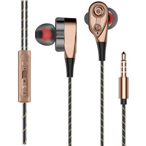 Wired Hoofdtelefoon Hoge Bass Headsets Sport Oordopjes Dual Drive Stereo In-Ear Wired Oortelefoon Met Microfoon Oordopjes Voor Telefoon