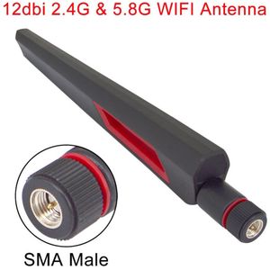 12 Dbi Dual Band Wifi Antenne 2.4G 5G 5.8G Rp Sma Male/Sma Mannelijke Universele Antennes versterker Wlan Router Antenne Booster
