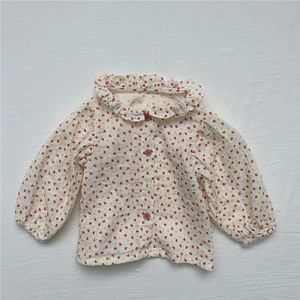 Baby Meisjes Puur Katoen Leuke Plaid Lange Mouw Pop Shirts Herfst Zachte Comfortabele Bloemen Tops