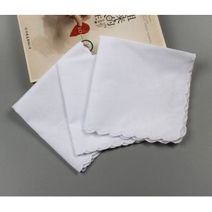 6 Pcs Solid Vierkante Katoen Pure Witte Zakdoek De Jaar Cadeau Voor Gentlmen Wedding Plain Diy Print Draw zakdoeken