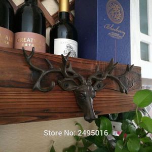 Muur Gemonteerde Gietijzeren Gemonteerd Herten Hoofd Met Haken Sleutel Sleutelhanger Haak Decoratieve Haak Huis Decoratie