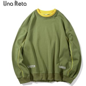 Una Reta Streetwear Sweatshirt Herfst Hip-Hop Print Brief Hoodies Mannen Trainingspak Paar Harajuku Hoodie