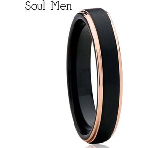 4mm vrouwen Zwart Tungsten Carbide Wedding Band Rose Goud Kleur Ring voor Gril Mode-sieraden voor Vrouwelijke lady maat 4-12