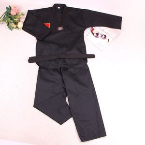 Zwart Goede Volwassen kind taekwondo uniform Student zomer dobok WTF ITF katoen ademend fitness sport kleding broek pak