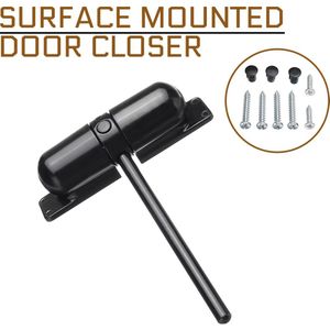 Zwarte Deur Poort Dichter Verstelbare Deurdranger Opbouw Outdoor Lente Elastische Geladen Deurdranger