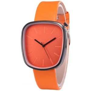 Casual Paar Horloges Voor Vrouwen Mannen Onregelmatige Dial Faux Lederen Band Geen Nummer Analoge Quartz Horloge Unisex Horloges