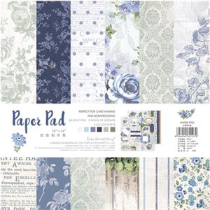 10 Inch Scrapbook Papier Pad Blauwe Bloem Achtergrond Papier Decoratie Scrapbook Papier 160G Karton Retro Serie