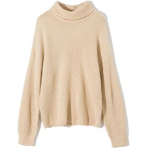 Wotwoy Herfst Winter Gebreide Coltrui Vrouwen Dikke Lange Oversized Truien Vrouwen Solid Kasjmier Truien Koreaanse Tops