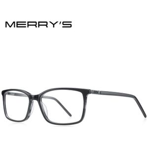 Merrys Mannen Acetaat Brilmonturen Klassieke Vierkante Optics Frame Luxe Prescription Brilmonturen Optische Brillen S2038