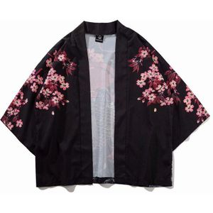 Japanse Kimono Shirts Koi Vis Gedrukt Harajuku Hip Hop Mannen Japan Stijl Streetwear Shirts Zomer Dunne Kleding Losse Kimono