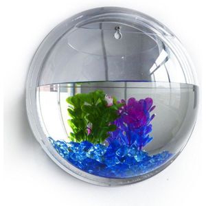 1Pcs Clear Opknoping Muur Gemonteerd Vis Kom Aquaponic Tank Aquaria Plant Fish Bubble #15