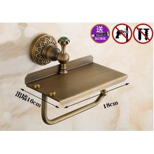 Europese Stijl Retro Toiletrolhouder Haak Telefoon Stand Boren Toilet Roll Paper Frame Reliëf Craft Badkamer Accessoires