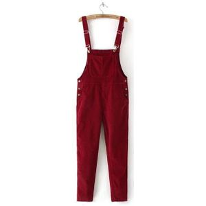 Herfst Slim type Corduroy Overalls Vrouwelijke Mori meisje pocket Effen kleur Broek Leuke Casual Jumpsuits