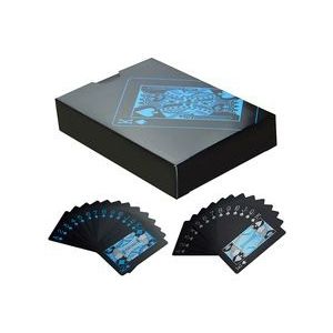 55 Pcs/Deck Poker Waterdichte Plastic PVC Set Speelkaarten Pure Black Regelmatige