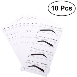 10Pcs Wenkbrauw Stencils Adhesive Eye Brow Grooming Shaping Sjablonen Diy Makeup Beauty Tools
