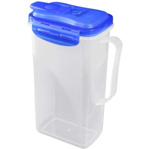 1500Ml Water Pitcher Clear Plastic Thee Pot Lekvrije Koude Sap Melk Kruik Met Handvat Flip Deksel Aqua Koelkast deur Drinken Waterkoker