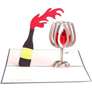 Kaarten 3D Up Rode Wijn Dank U Wenskaarten Voor Elke Gelegenheid