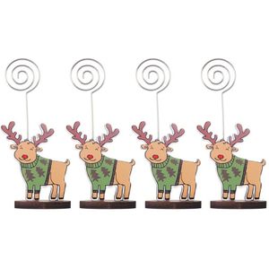 4Pcs Kerst Kaarthouder Kerstman Bericht Map Foto Clip Kerst Xmas Party Kerst Sieraden Note Clip