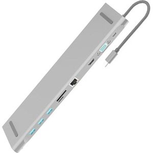 10 In 1 Usb Type C Hub Adapter Laptop Docking Station Hdmi Vga RJ45 Pd Voor Hp Lenovo Oppervlak Compatibel
