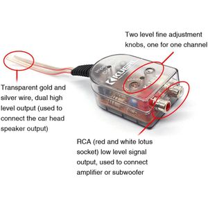 Output Luidspreker Universele Audio Converters Eenvoudige Installatie Stabiel Duurzaam Signaal Auto Stereo Versterker Hoog Naar Laag Niveau