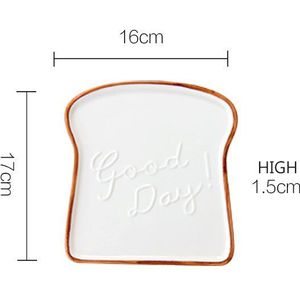 Keramische Ontbijt Brood Snack Tray Dessertbord Europese Stijl Reliëf Platen Bruine Rand Toast Vormige Patroon Servies