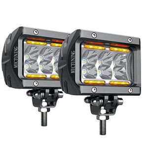 Mictuning 4 &#39;&#39;18W Pods Led Verlichting Bar W/Amber Omgevingslicht Spot/Flood Off Road auto Rijden Mistlamp Voor Jeep Utv Suv Truck