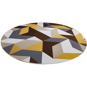 Tapijt Geel Bruin Geometrische Anti Slip Tapijten Ronde Tapijt Vloer Decoratie Woonkamer Voet Pads Tapijt Mat