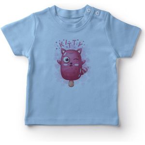 Angemiel Baby Ijs Met Kittens Jongens Baby T-shirt Blauw