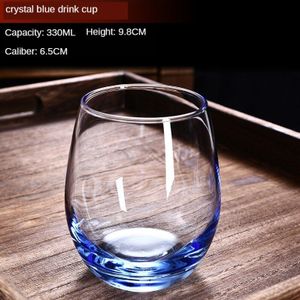 Blauw Transparant Wijn Glas Water Cup Ovale Bier Hotel Gorgelen Glazen Beker Melk Cup Thuiskantoor Melk Drinkware Mok Whisky glas