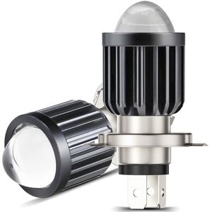 Dxz 1x Motorfiets Led H4 H6 Koplamp Wit-Geel Dubbele Kleur 12V 20W Chip Hd Len Motorbike rijden Spotlight Street Moto Lamp