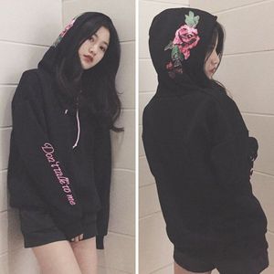Mode Harajuku Winter Hoodie Vrouwen Loose Koreaanse Stijl Sweater Herfst Streetwear Bloem Printing Sweaters Pullovers
