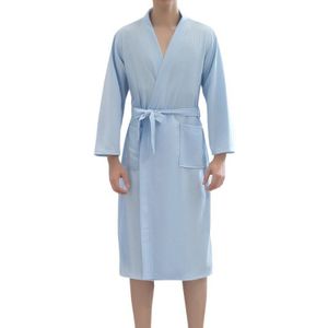 Mens Gewaad Zachte Absorberende Lichtgewicht Lange Kimono Mannelijke Wafel Spa Badjas Mannen Pyjama