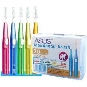 20 stks/doos 5 kleuren Rager Mondhygiëne Schoon Tussen Tanden oral care Floss Borstels Dental Zacht Plastic Orthodontische