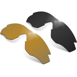 Glintbay 2 Stuks Gepolariseerde Zonnebril Vervanging Lenzen voor Oakley M2 Frame Stealth Zwart en Brons Goud