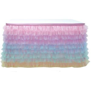 5 kleuren Tafel Rokken Fashioon White Wedding Tulle Tutu Tafel Rok Servies Wedding Party Xmas Douche Decor 6ft Tafel Skrit