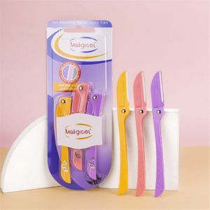 3 Stuks Opvouwbare Wenkbrauw Trimmer Razor Set Roestvrijstalen Mes Beauty Make-Up Tool E532